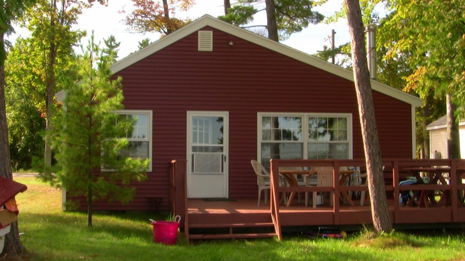 The cottage from the lake side.