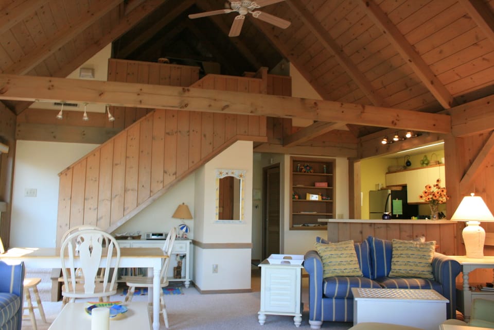 Great room and stairs to loft