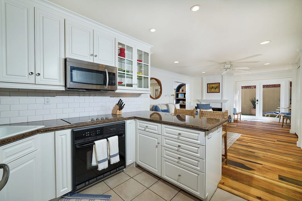 Kitchen with professional induction cooktop
