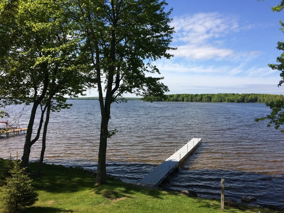 Personal dock for your boat and swimming. 
