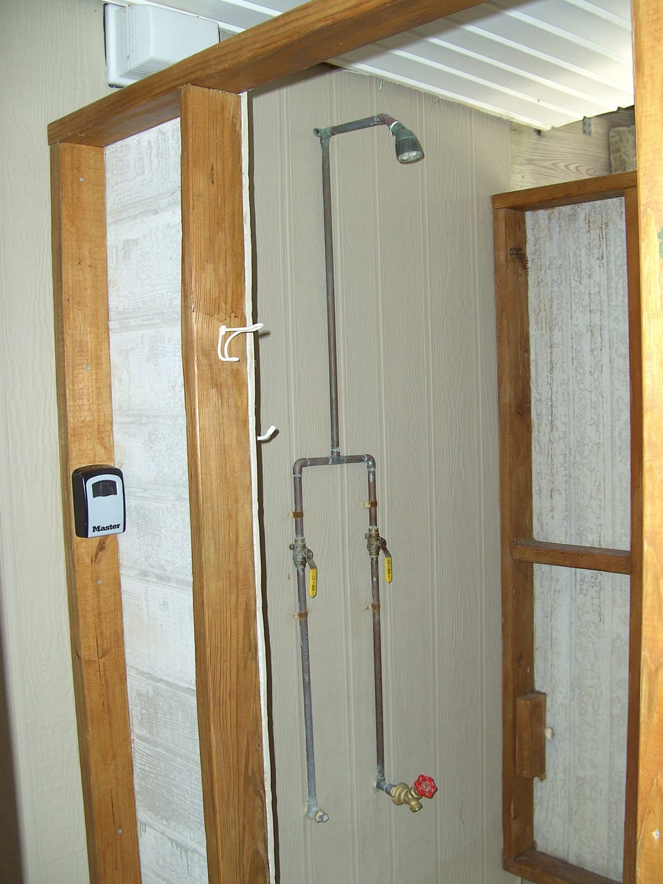 Lighted Outdoor Shower & changing area