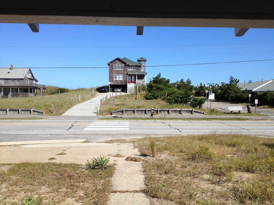 View of the beach dunes from the front porch.
