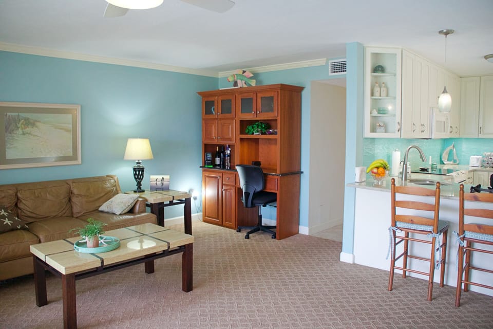 Remodeling the kitchen made the primary bedroom a much more private space.