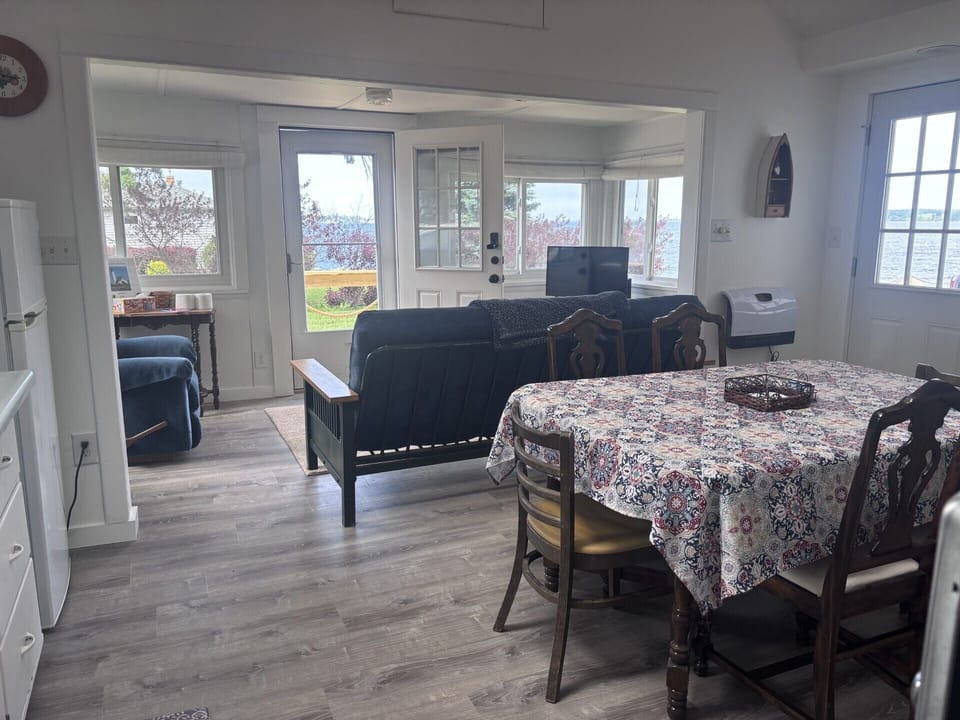 Great views from the kitchen and TV area