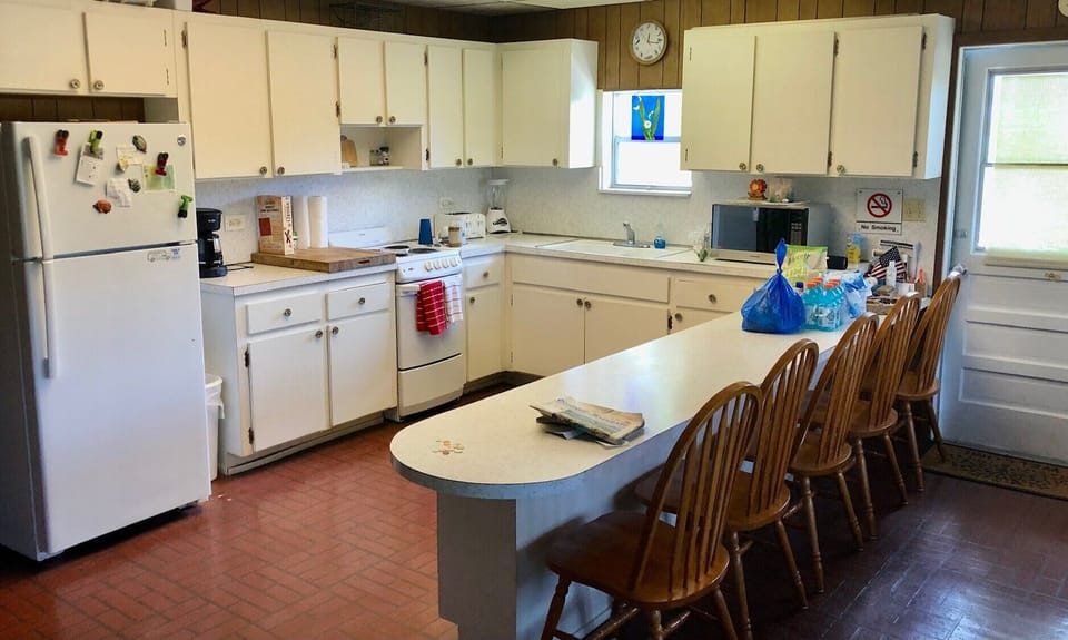 Combined kitchen and eating area