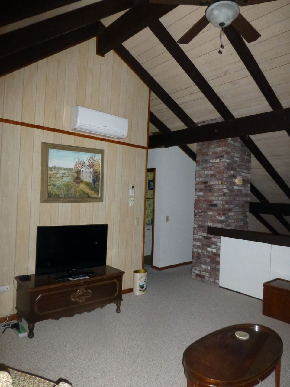 Upstairs loft with flat screen t.v., separate mini split AC and heater