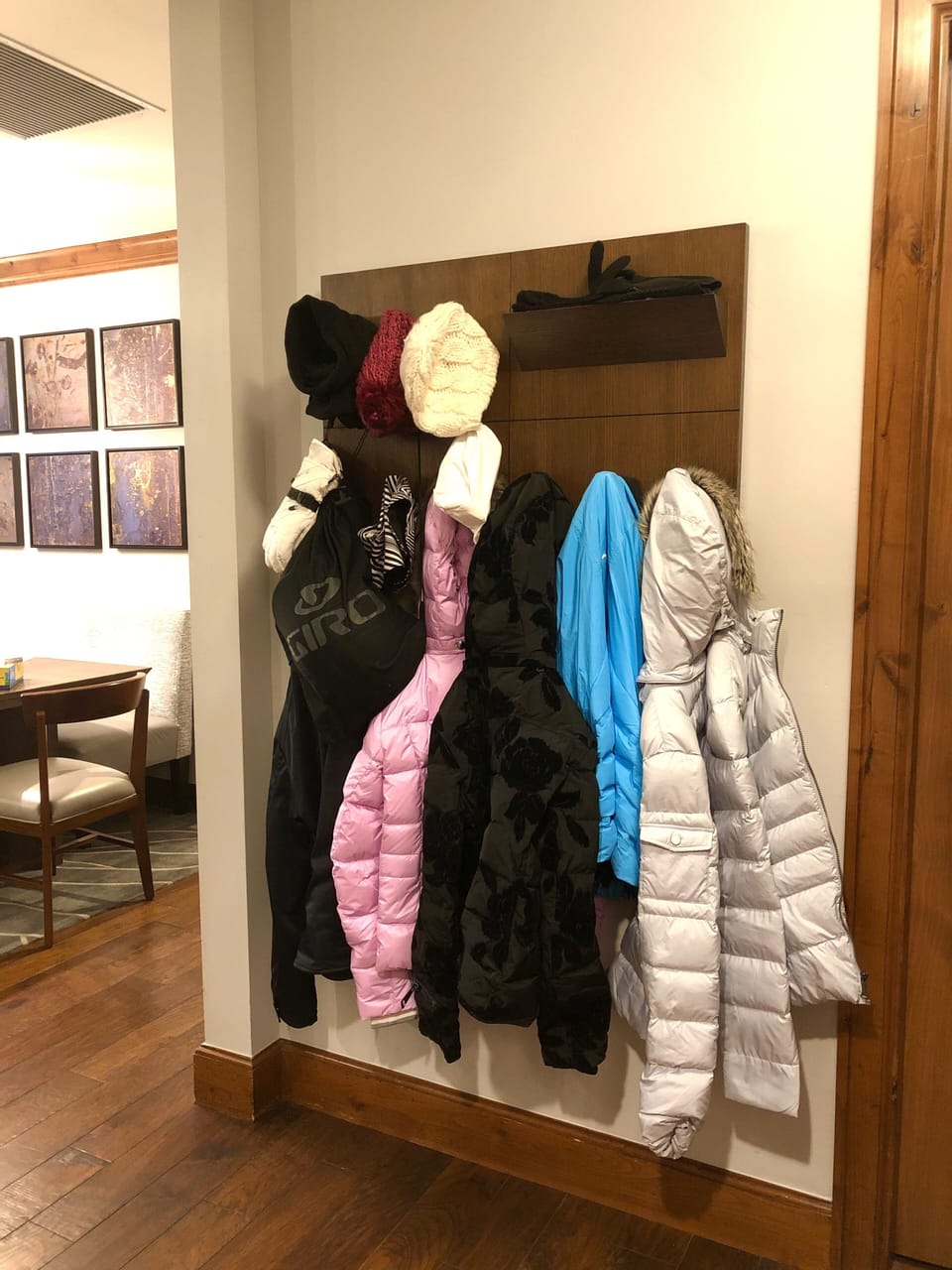Plenty of hooks for gear/coats