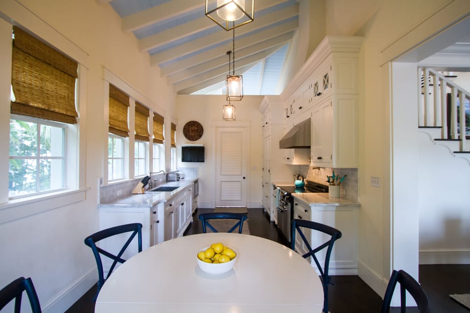 Kitchen and door leading to laundry room