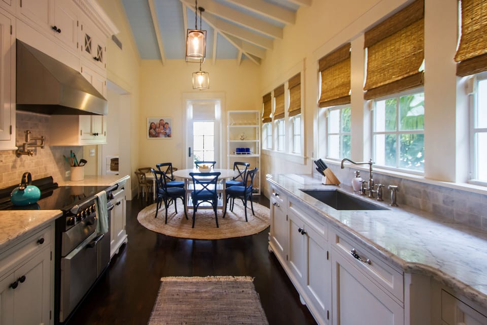 The kitchen with door to back yard