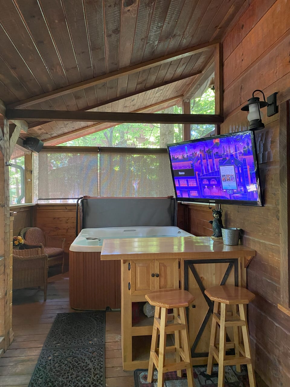 Watch TV from the hot tub