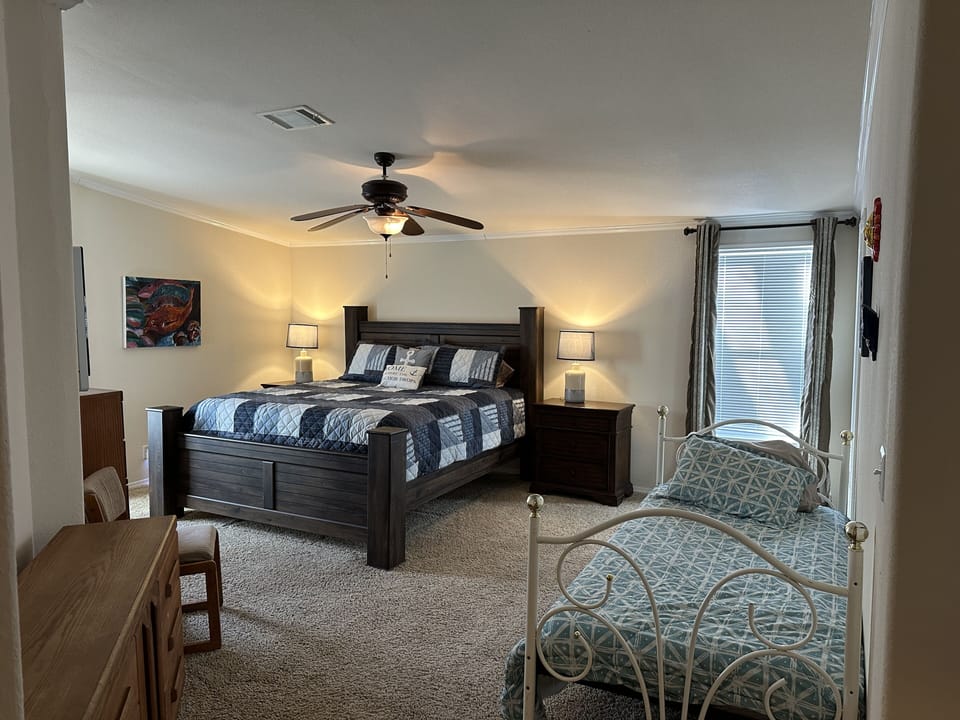 Master Bedroom - sleeps 3 - King bed and one twin