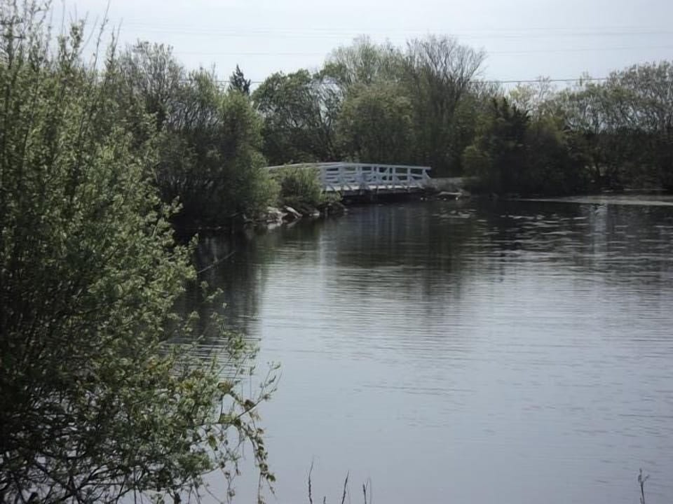 View of Dean's pond with ocean in the back ground