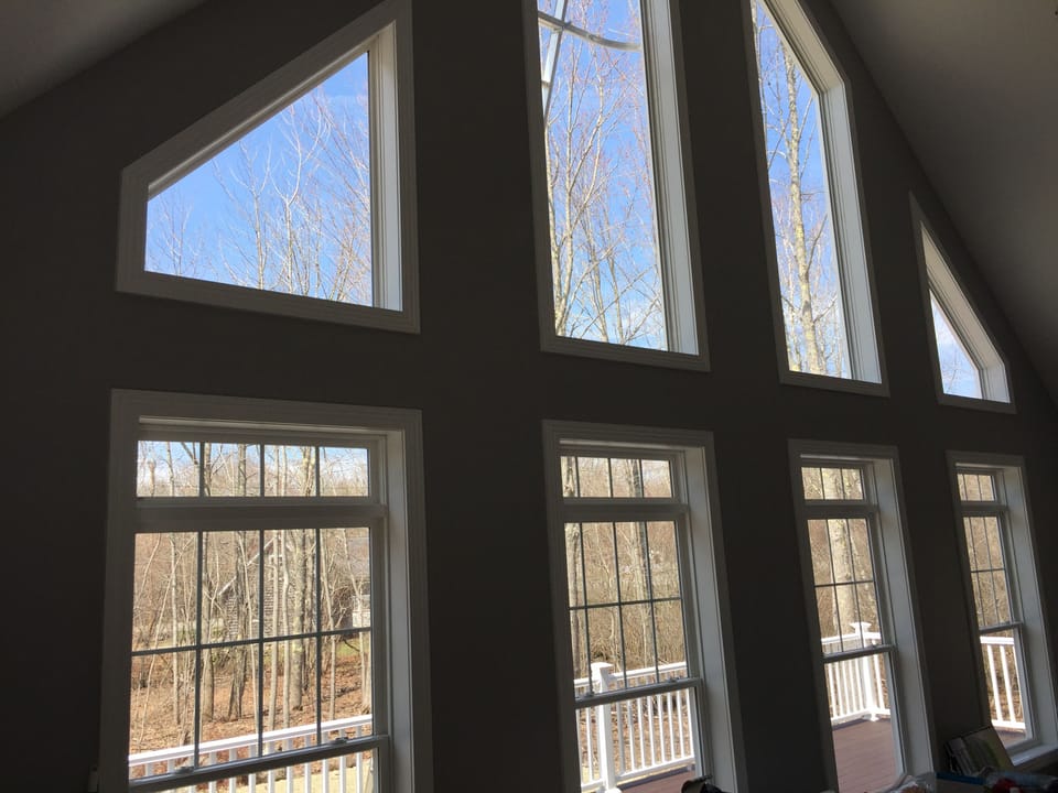 Great room view in early April just before new leaves