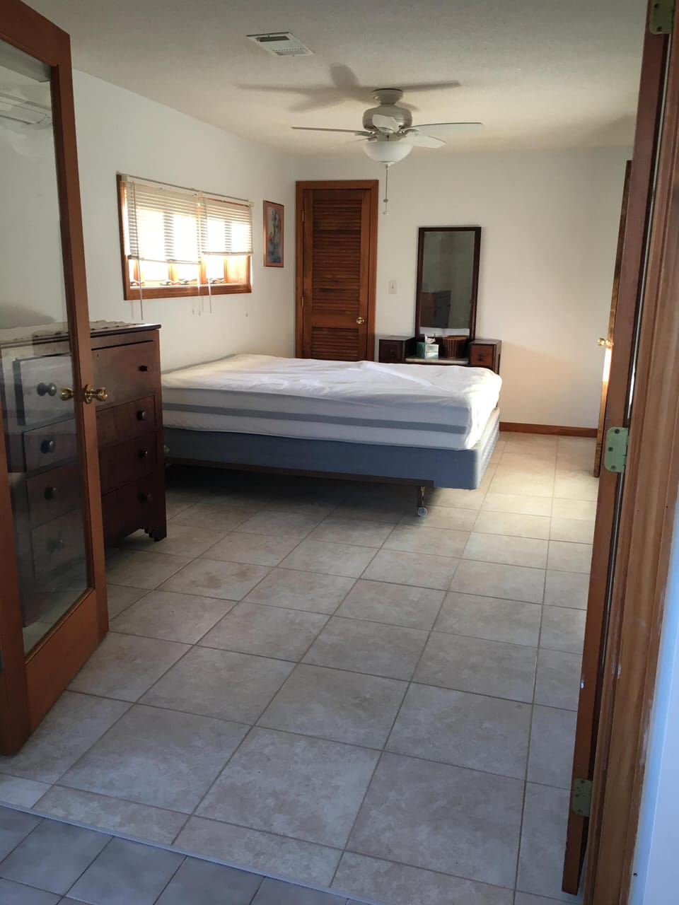 New tile flooring in master bedroom