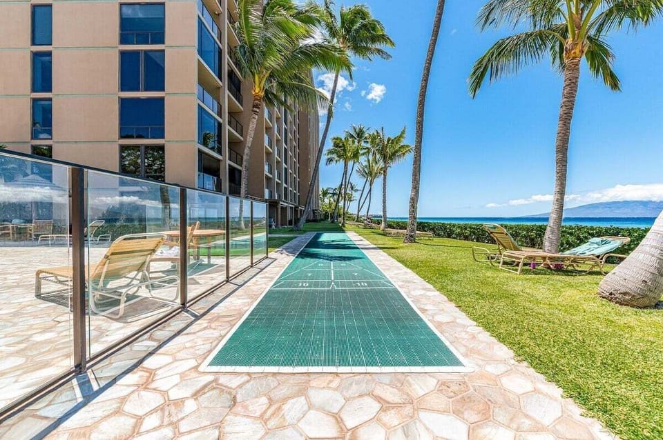Enjoy a fun game of shuffleboard with stunning ocean views