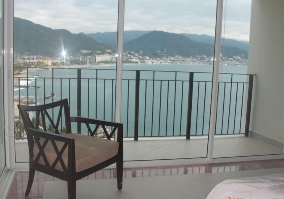View of Banderas Bay from 2nd bedroom with shades open.