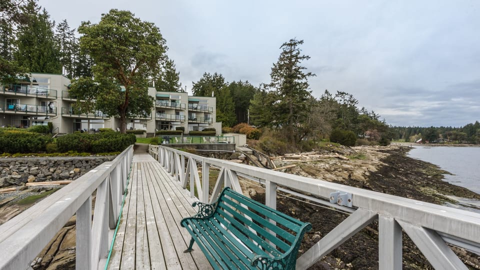 View of waterfront complex from dock... ours furthest upper condo to the right