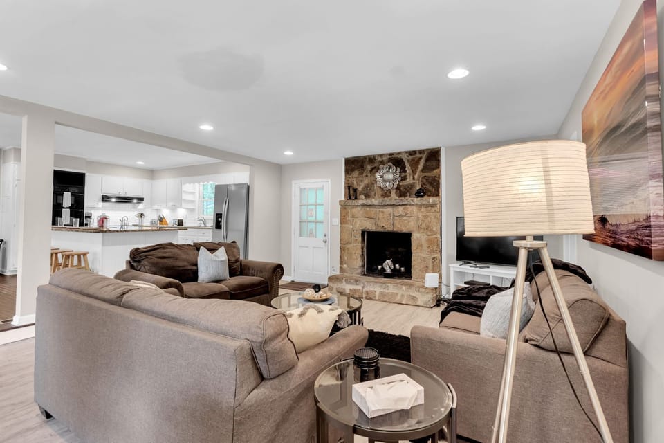 Living Room with TV and Foosball Table - Main Level