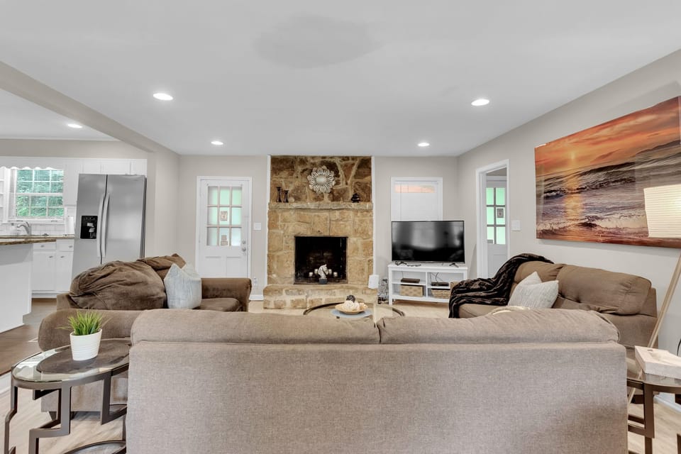 Living Room with TV and Foosball Table - Main Level