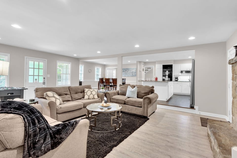 Living Room with TV and Foosball Table - Main Level