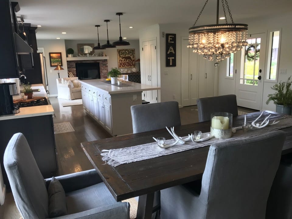 Restoration Hardware furniture throughout - it's very warm and inviting