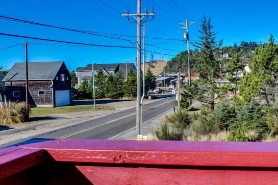 View from deck down Cape Kiwanda Drive