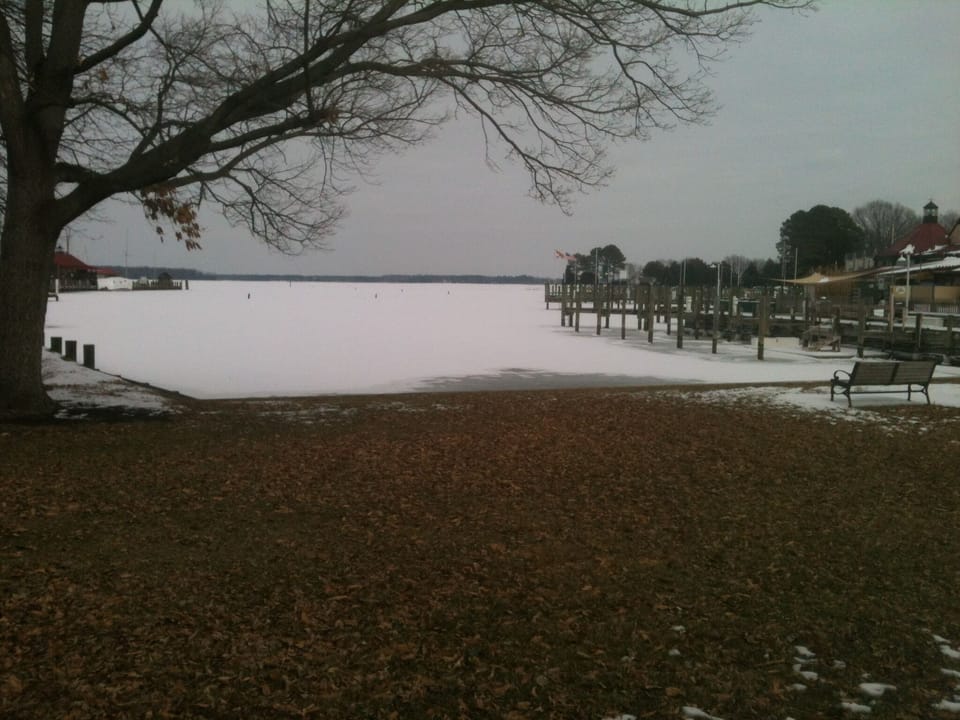 St. Michaels Harbor view from Town Park in winter