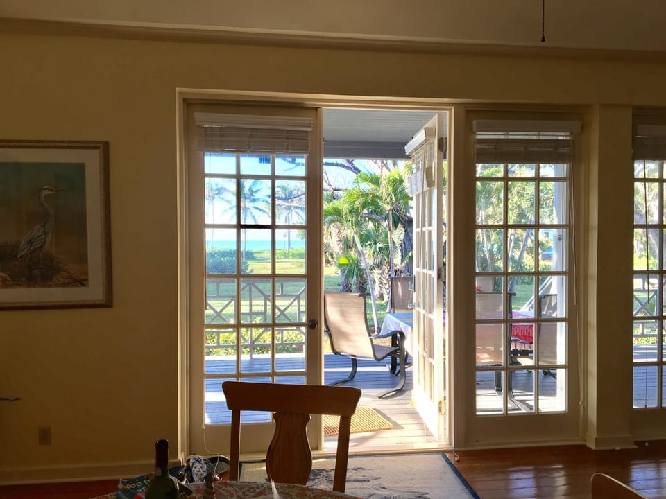 Living room opens to porch.