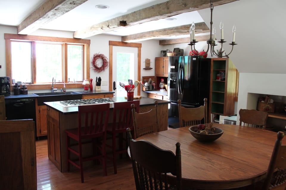 Large Eat-in Kitchen with Fireplace