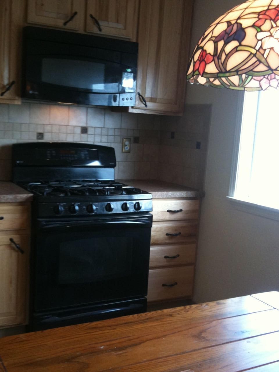 Stove and table