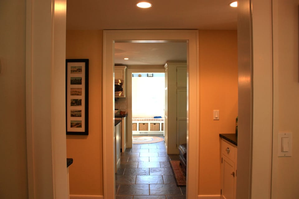 View from Dining Room through Butler's Pantry into Kitchen and Mudroom
