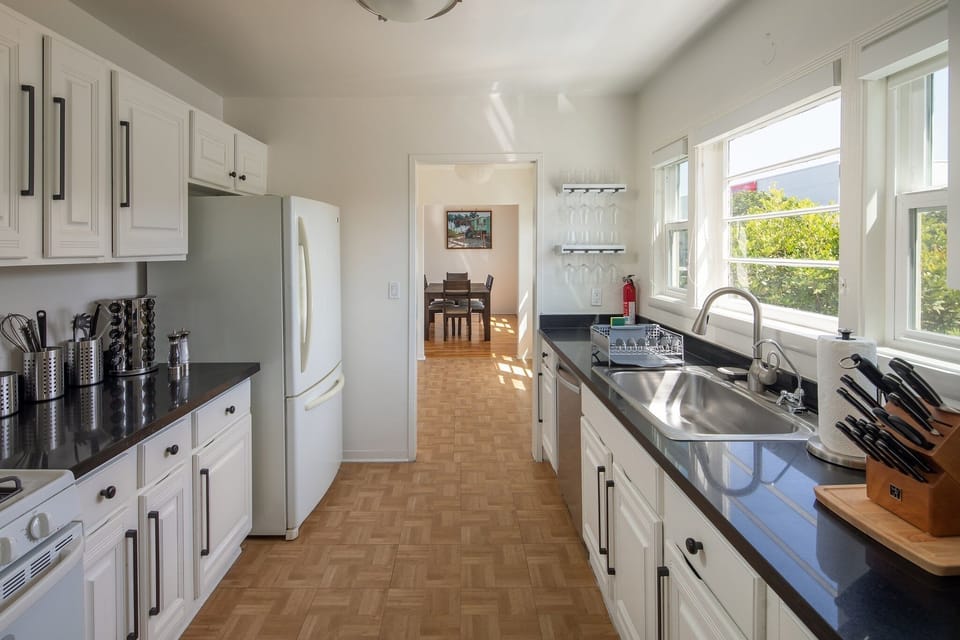 Fully stocked kitchen to prepare a gourmet meal.