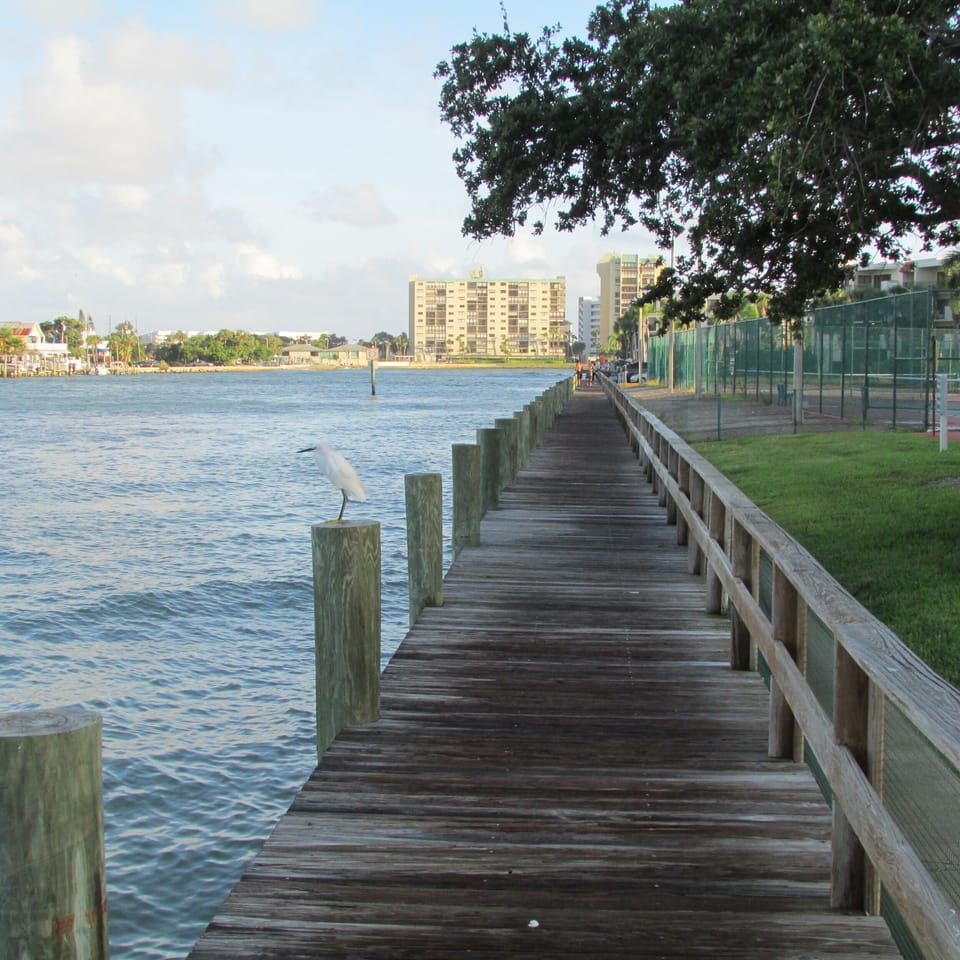 Sunset beach scenic boardwalk
