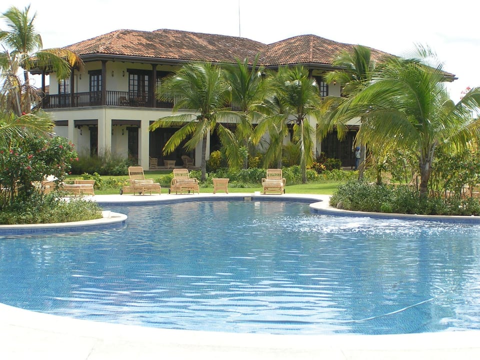 Pool is walking distance from the villa.
