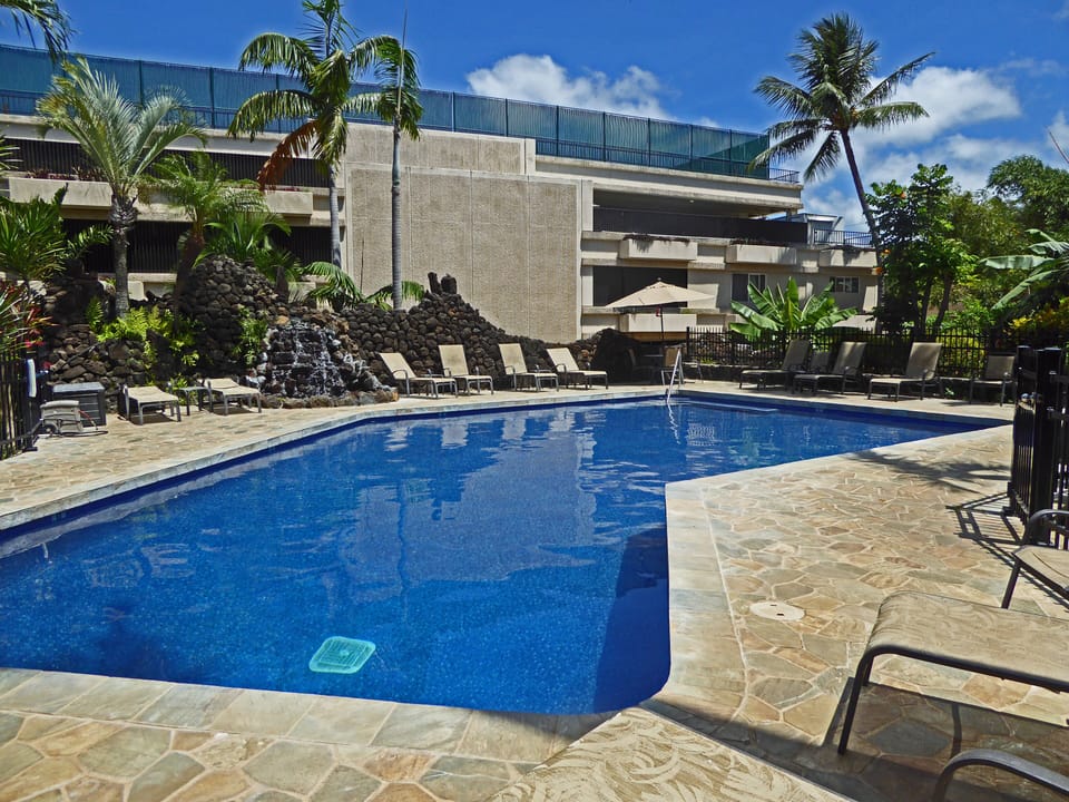 Pool area just a few steps from the condo