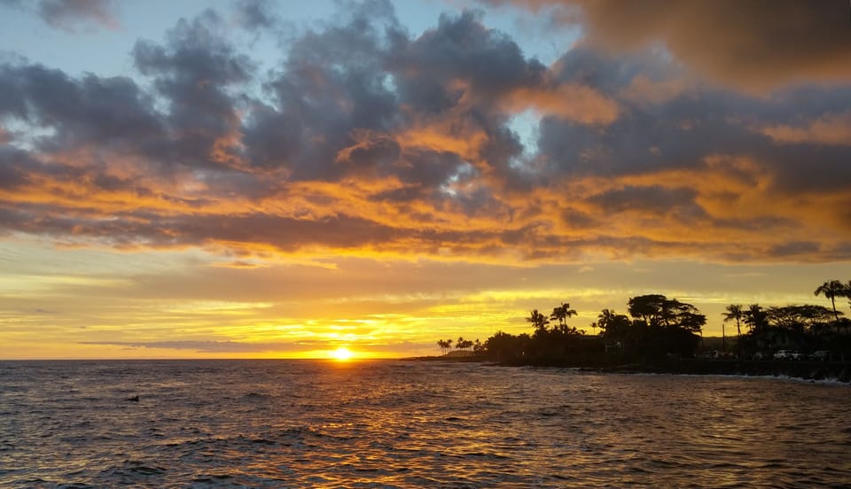 Best sunset viewing spot on Kauai right at Lawai beach!