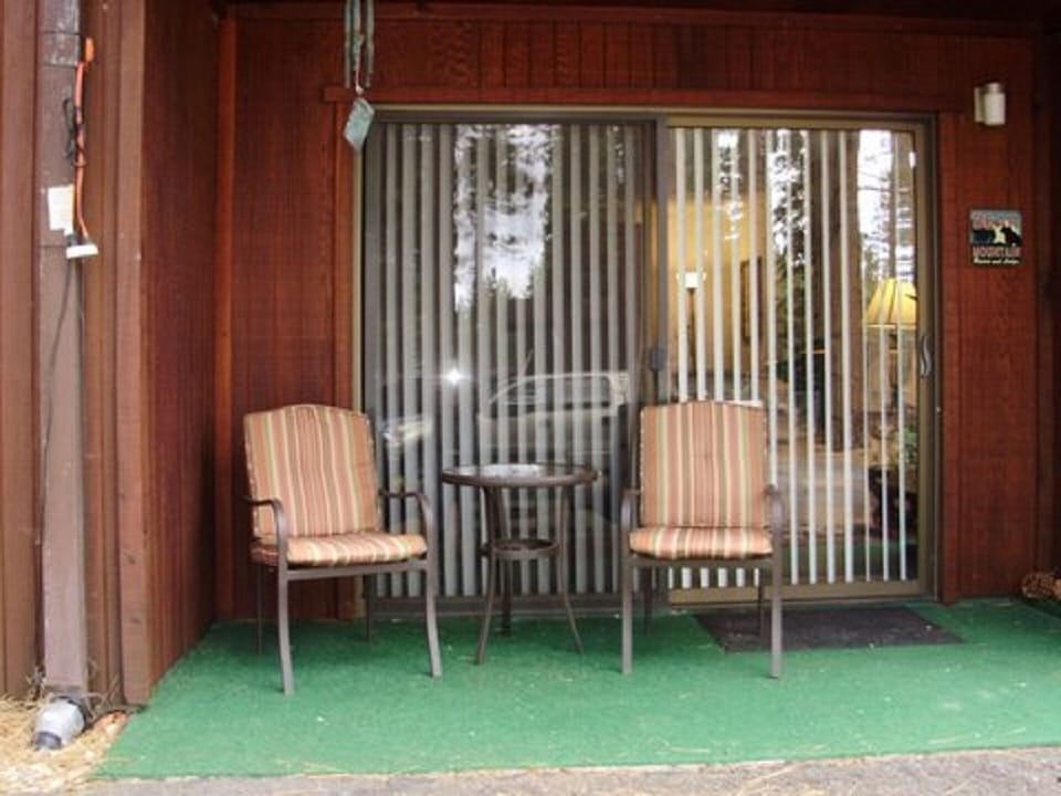 Porch facing forest