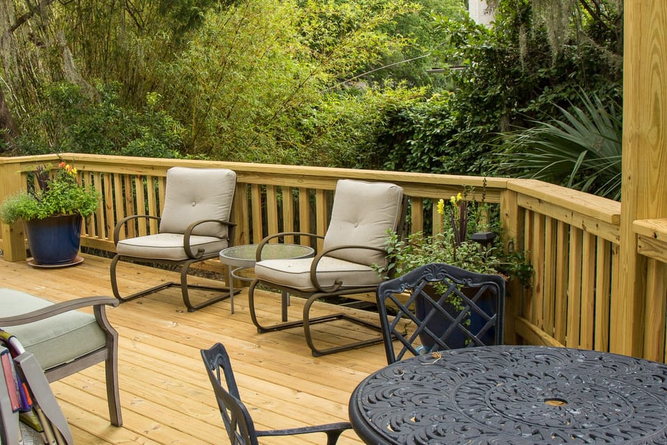 Have your morning coffee and watch the sunrise over the marsh....