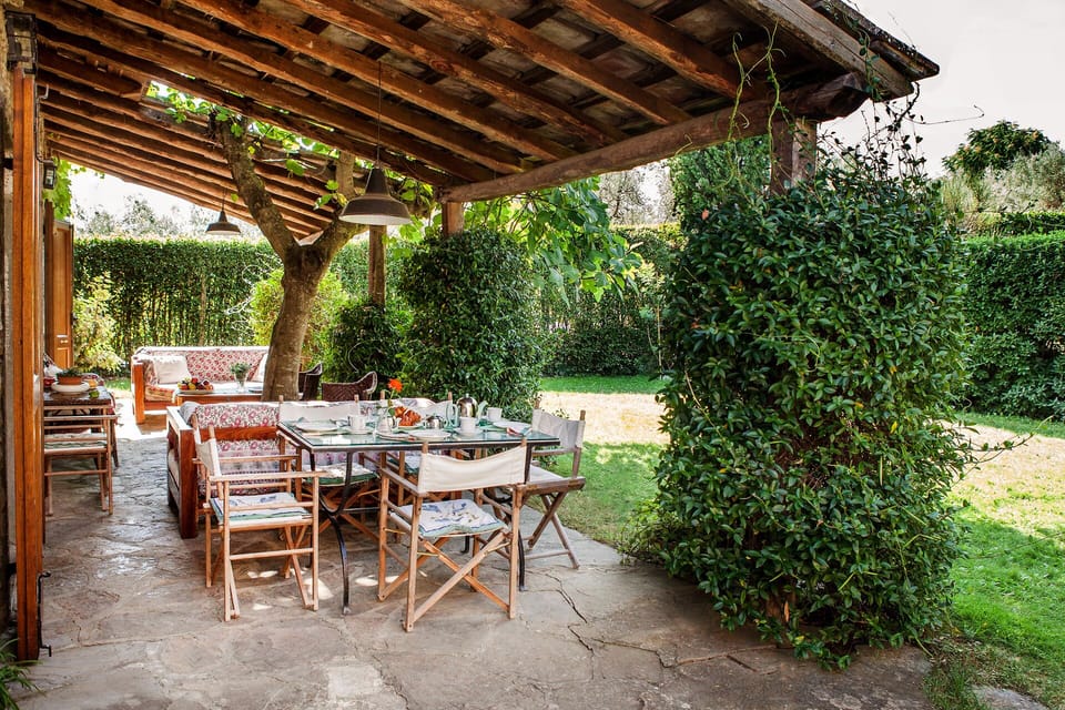 Covered veranda directly connected to the Kitchen and dining area..