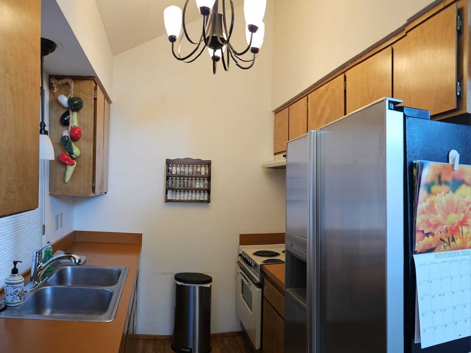 Kitchen with microwave, toaster, and coffeemaker 