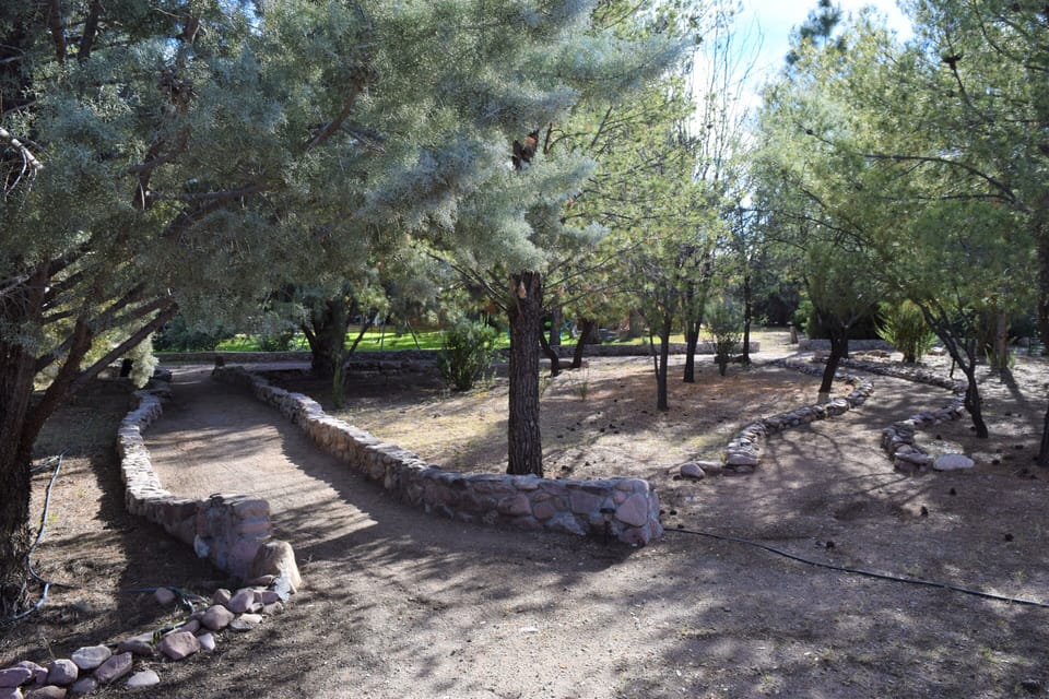 View looking towards the Main House from standing on the Front Porch of the GH.