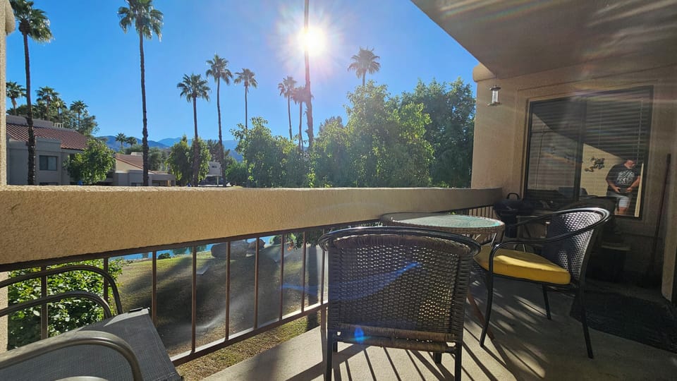 Southwest facing balcony. 
