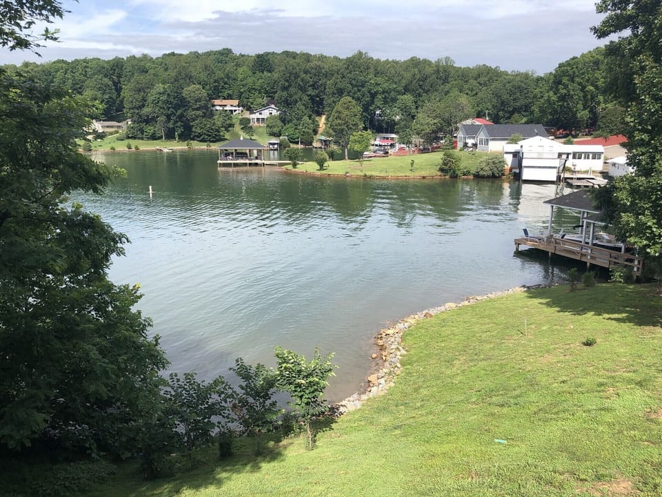 View of our cove right from the deck, behind the no wake buoys