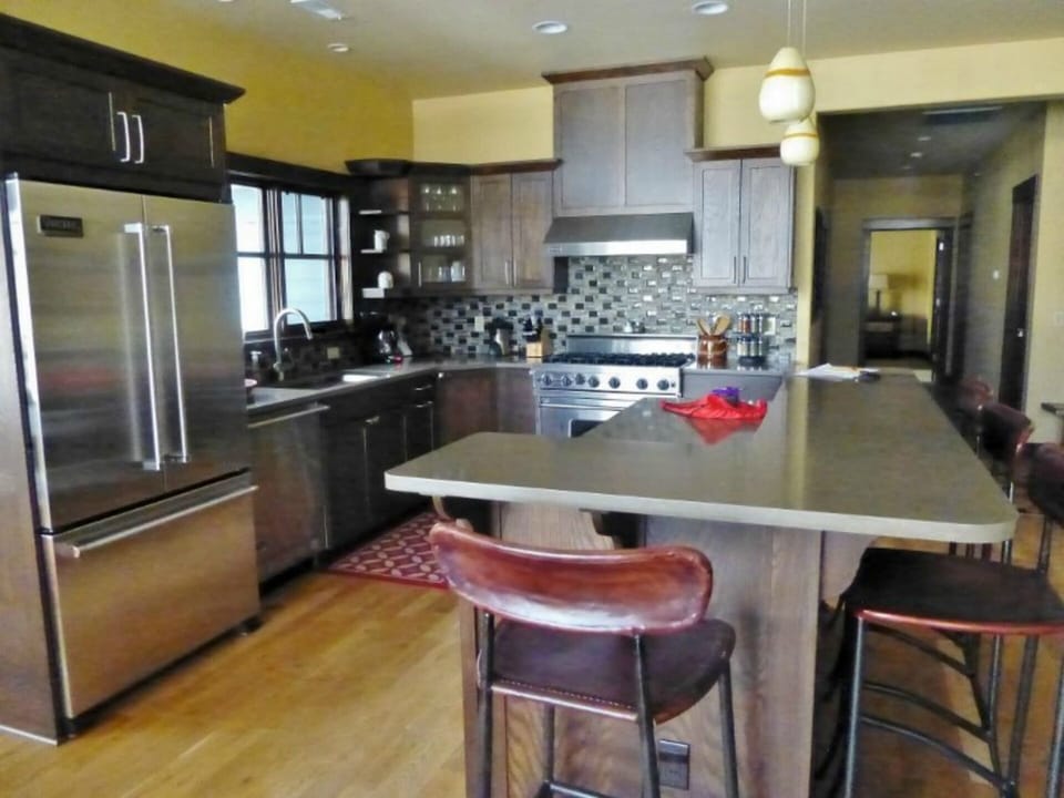 Fully stocked kitchen with high end appliances