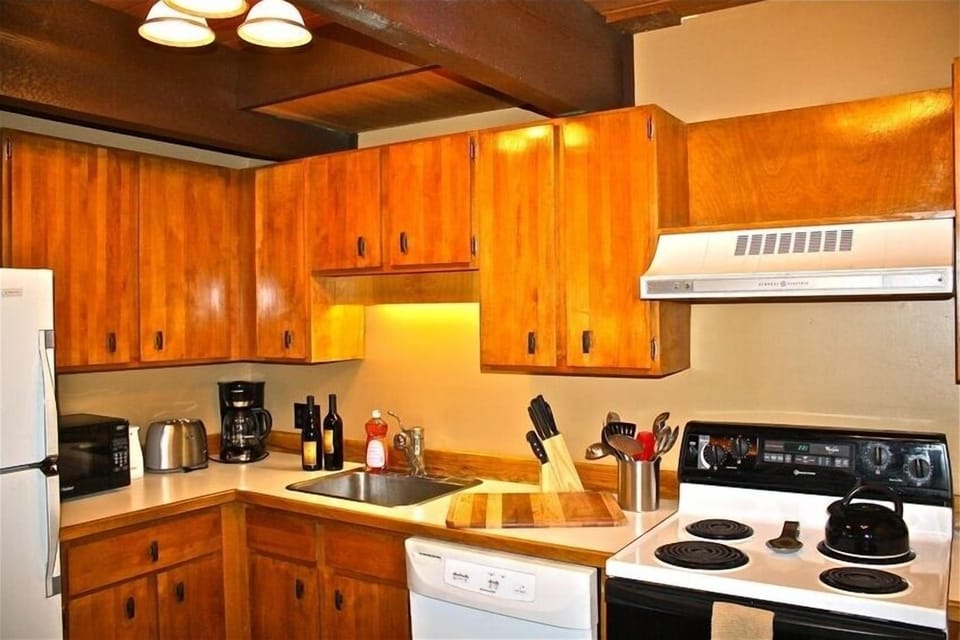 Kitchen- very well stocked with all the comforts of home! New appliances.