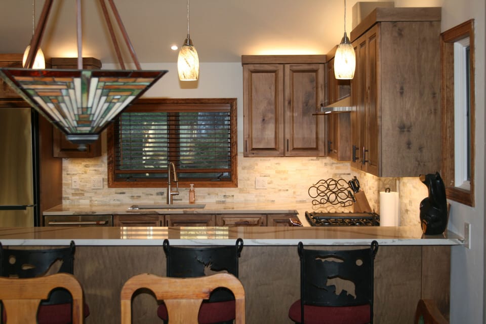Kitchen view from bar area