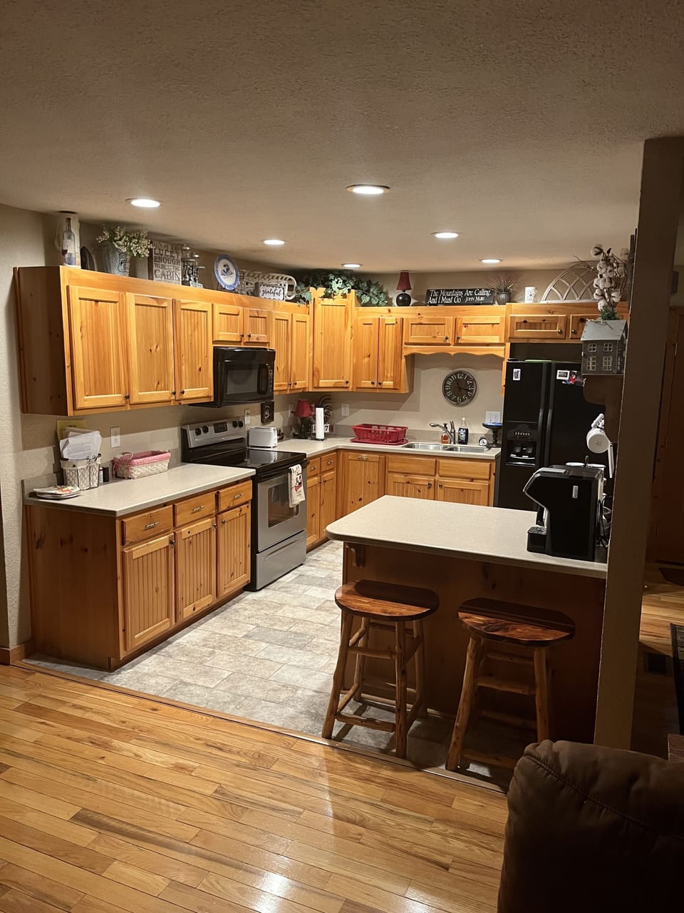 Large kitchen with everything you need for cooking. Kitchen also has dishwasher.
