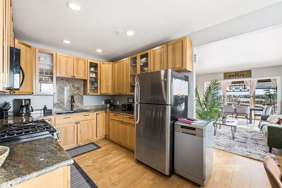 Well stocked kitchen.