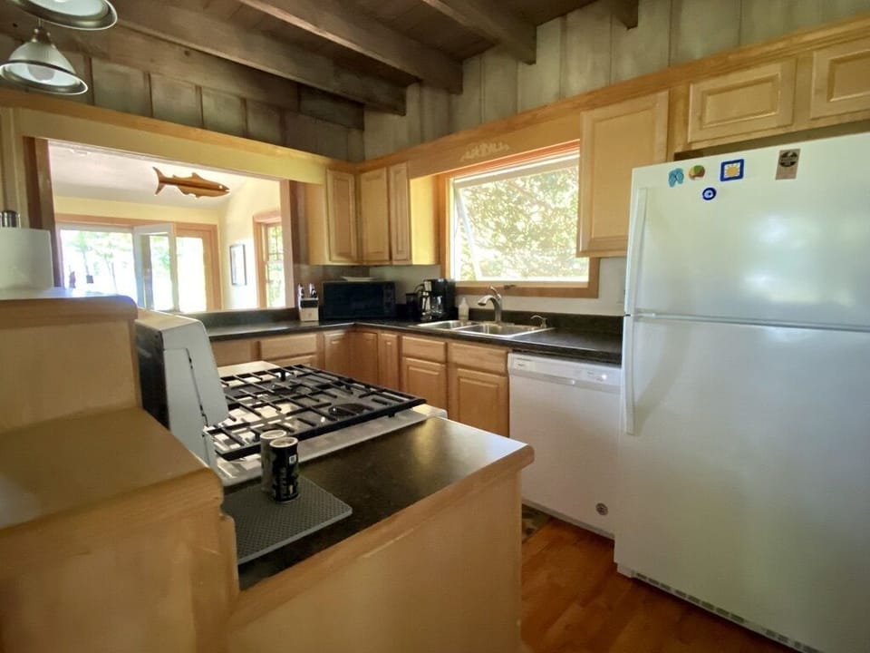 Kitchen with dishwasher and gas range