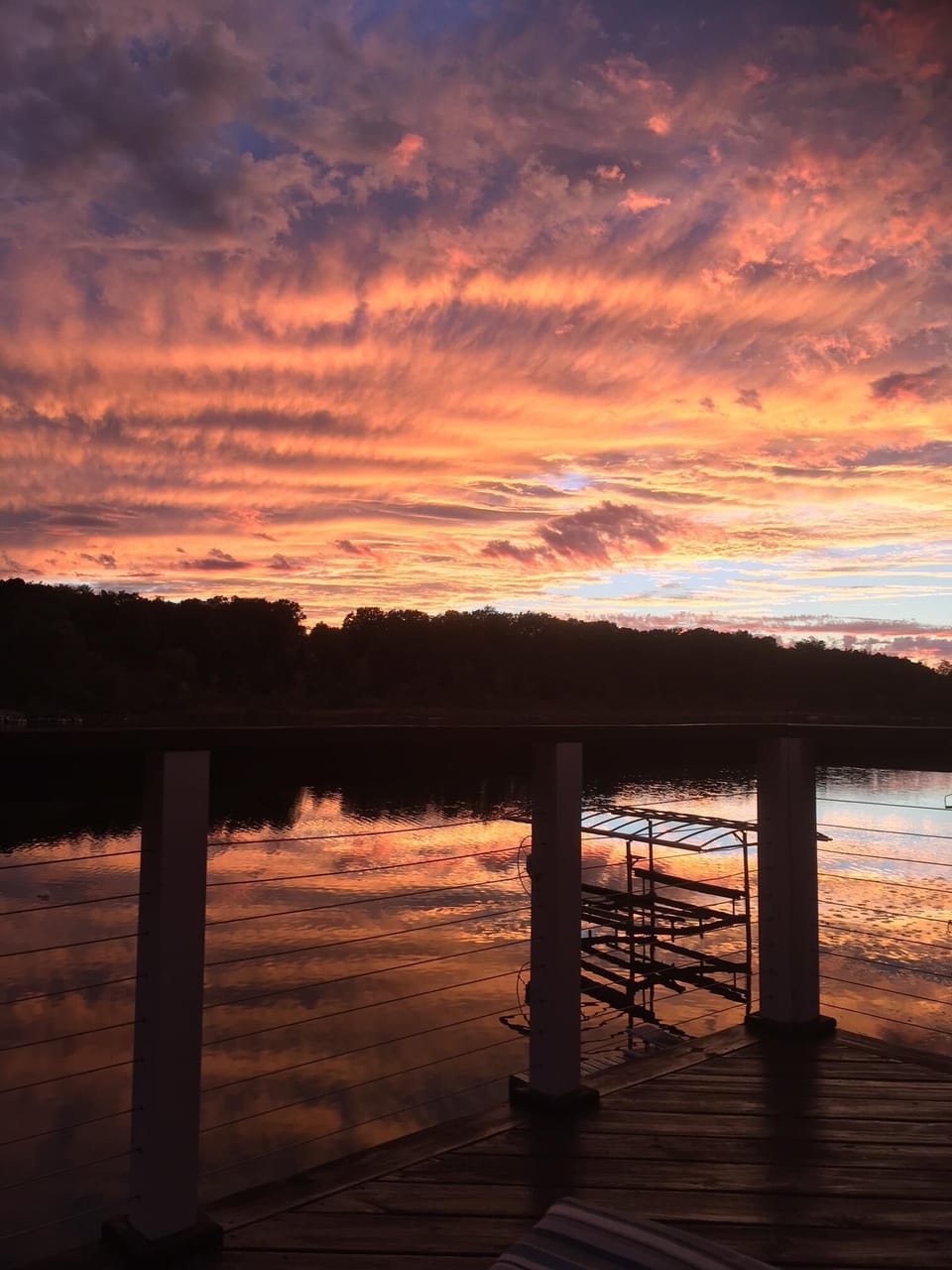 Evening sunset View from the deck